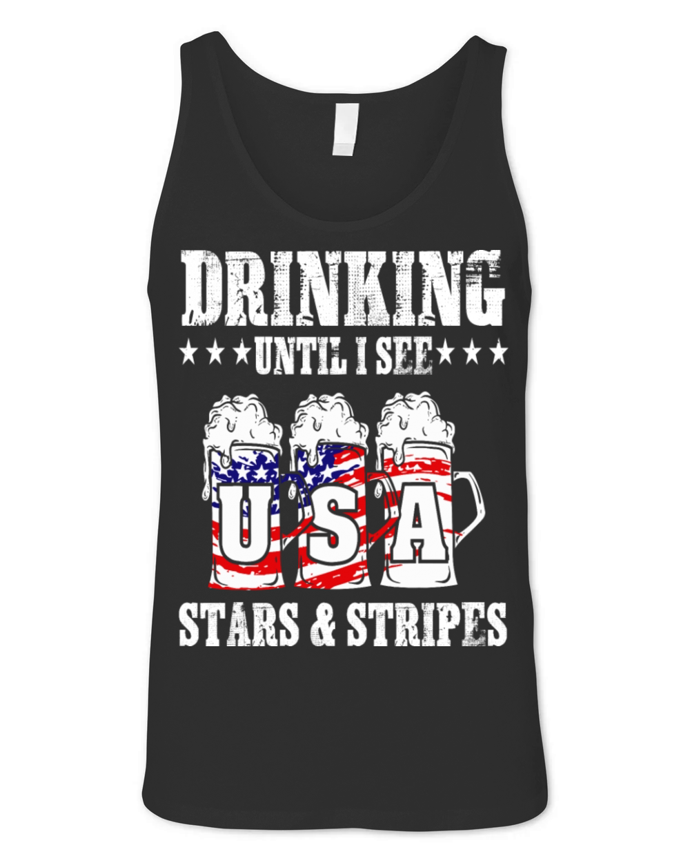 Drinking until I see the stars and stripes Unisex Jersey Tank