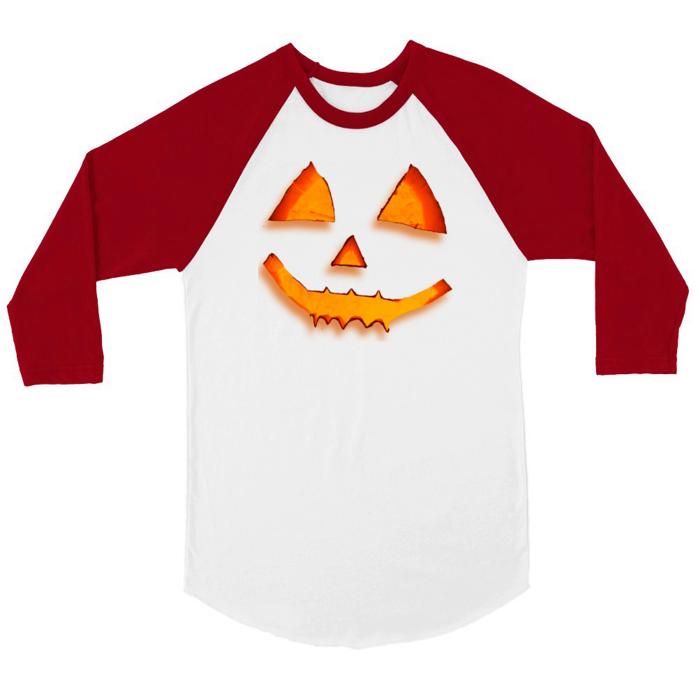 Spooky Night And Pumpkins Unisex ¾ sleeve Raglan T-shirt