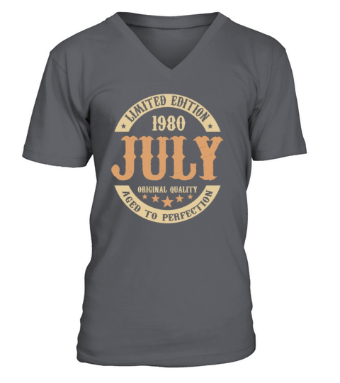 July 1980 Vintage Birthday Present V-Neck T-shirt