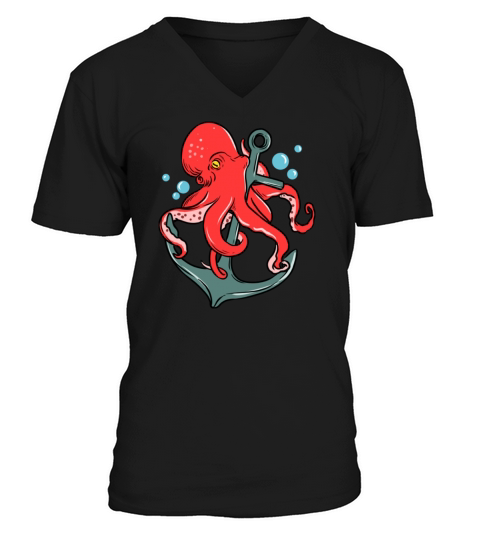 Octopus Anchor for Octopus Lover V-Neck T-shirt
