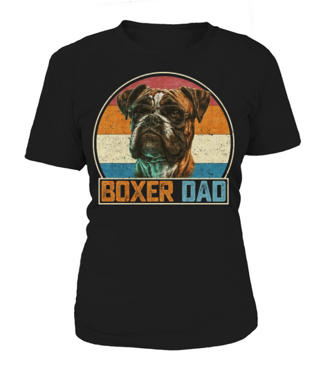Vintage Retro Proud Boxer Dog Dad Boxer Puppy Women's T-Shirt