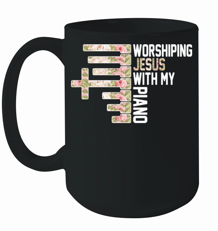 Worshiping Jesus With My Piano Pianist Musician Ceramic Mug