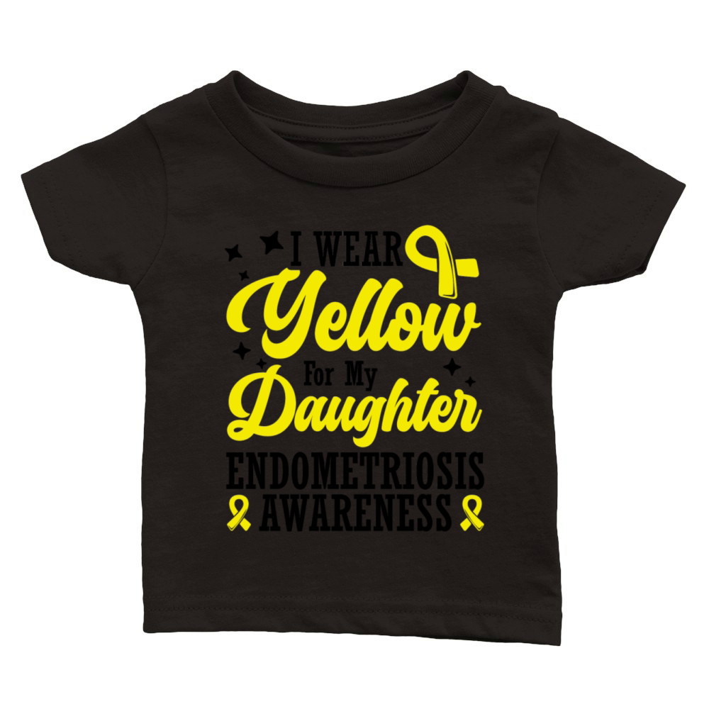 I Wear Yellow For My Daughter Endometriosis Classic Baby Crewneck T-shirt