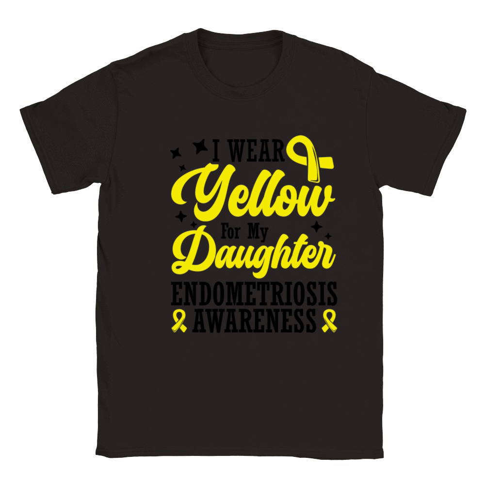 I Wear Yellow For My Daughter Endometriosis Classic Kids Crewneck T-shirt