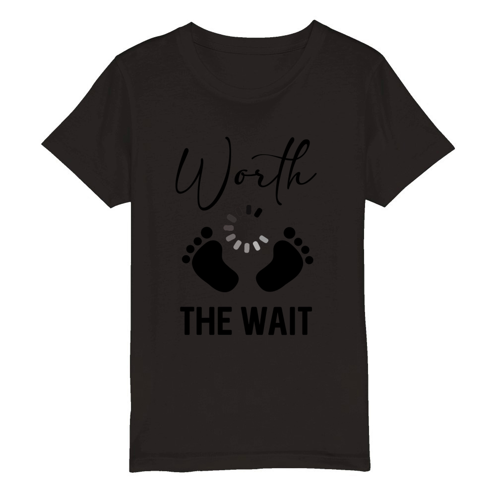 Worth The Wait Organic Kids Crewneck T-shirt
