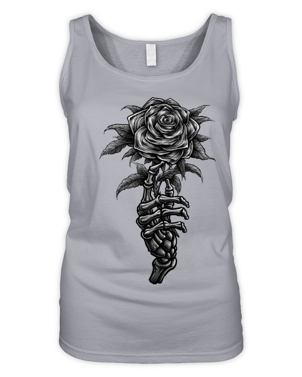 Vintage skeleton hand holding rose Organic Women's Tank Top