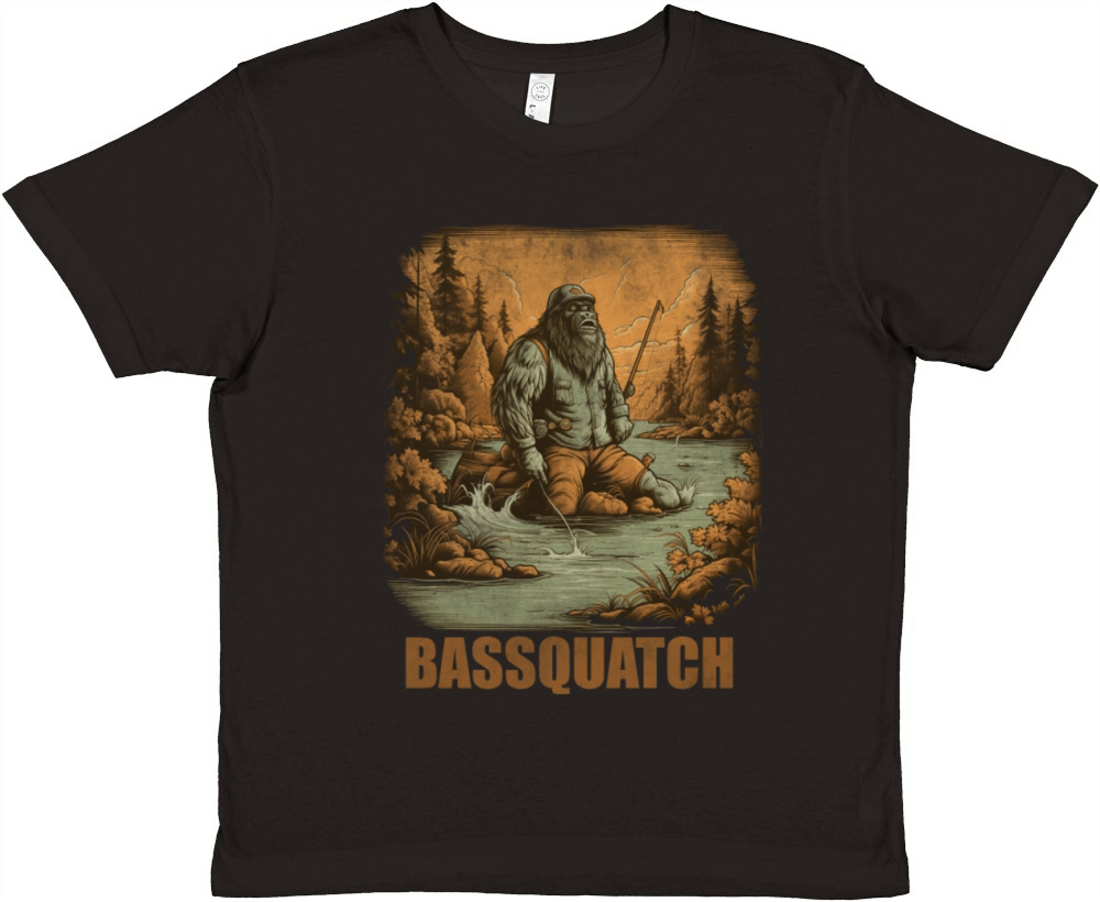 Bassquatch Funny Bigfoot Fishing T Shirt Outdoor Premium Sasquatch