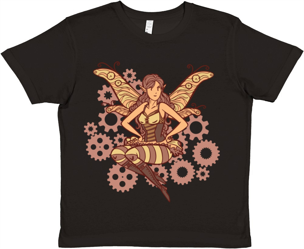 Steamk Fairy Retro Look Premium Kids Crewneck T-shirt