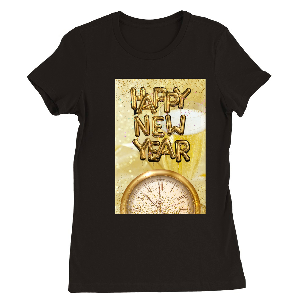 Happy New Year Garden Flag House Premium Womens Crewneck T-shirt