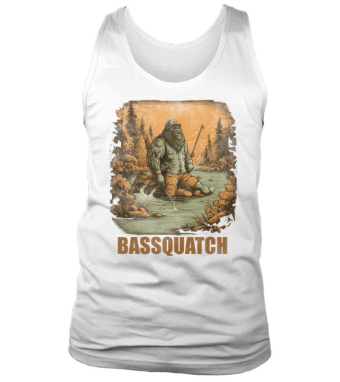 Bassquatch Funny Bigfoot Fishing Outdoor Retro Vin Tank Top Unisex