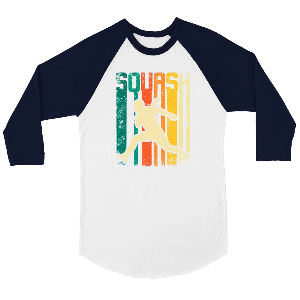Retro Vintage For Squash Player Unisex ¾ sleeve Raglan T-shirt