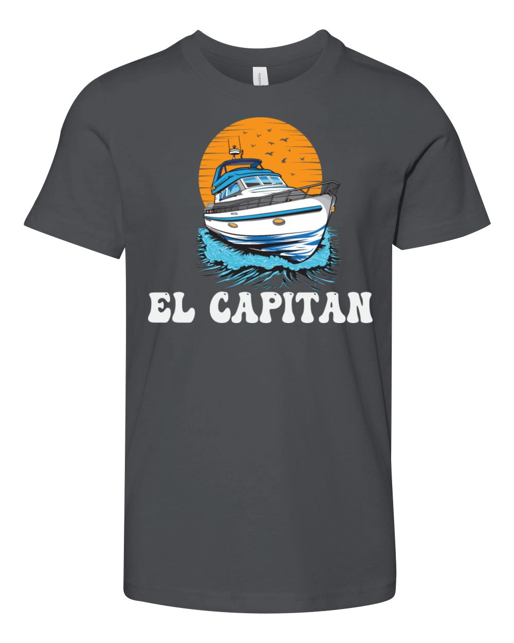 El Capitan Pontooning Motorboat Owner Lake Life Youth Unisex Jersey Tee