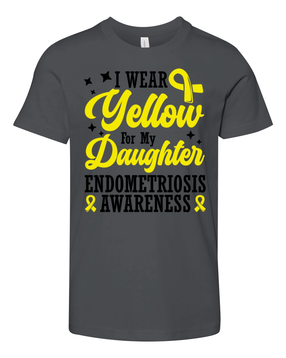 I Wear Yellow For My Daughter Endometriosis Youth Unisex Jersey Tee