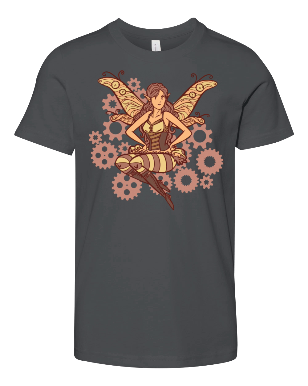 Steamk Fairy Retro Look Youth Unisex Jersey Tee