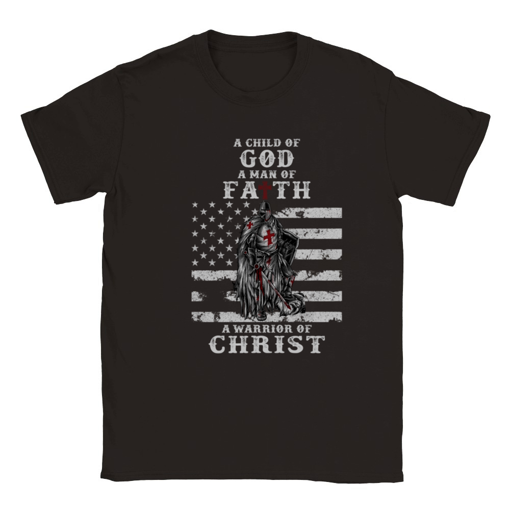 A Child Of God A Of Faith A Warrior Of Christ Classic Kids Crewneck T-shirt