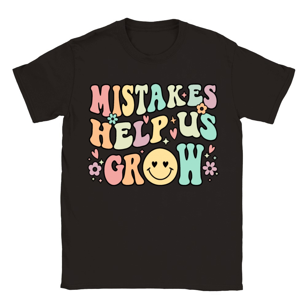 Mistakes Help Us Grow Retro Groovy Teacher Student Classic Kids Crewneck T-shirt