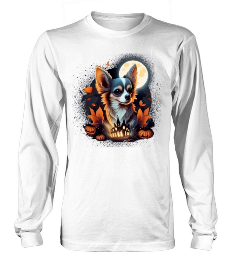 Chihuahua Halloween Costume - Scary Pumpkin Witch Long sleeved Unisex