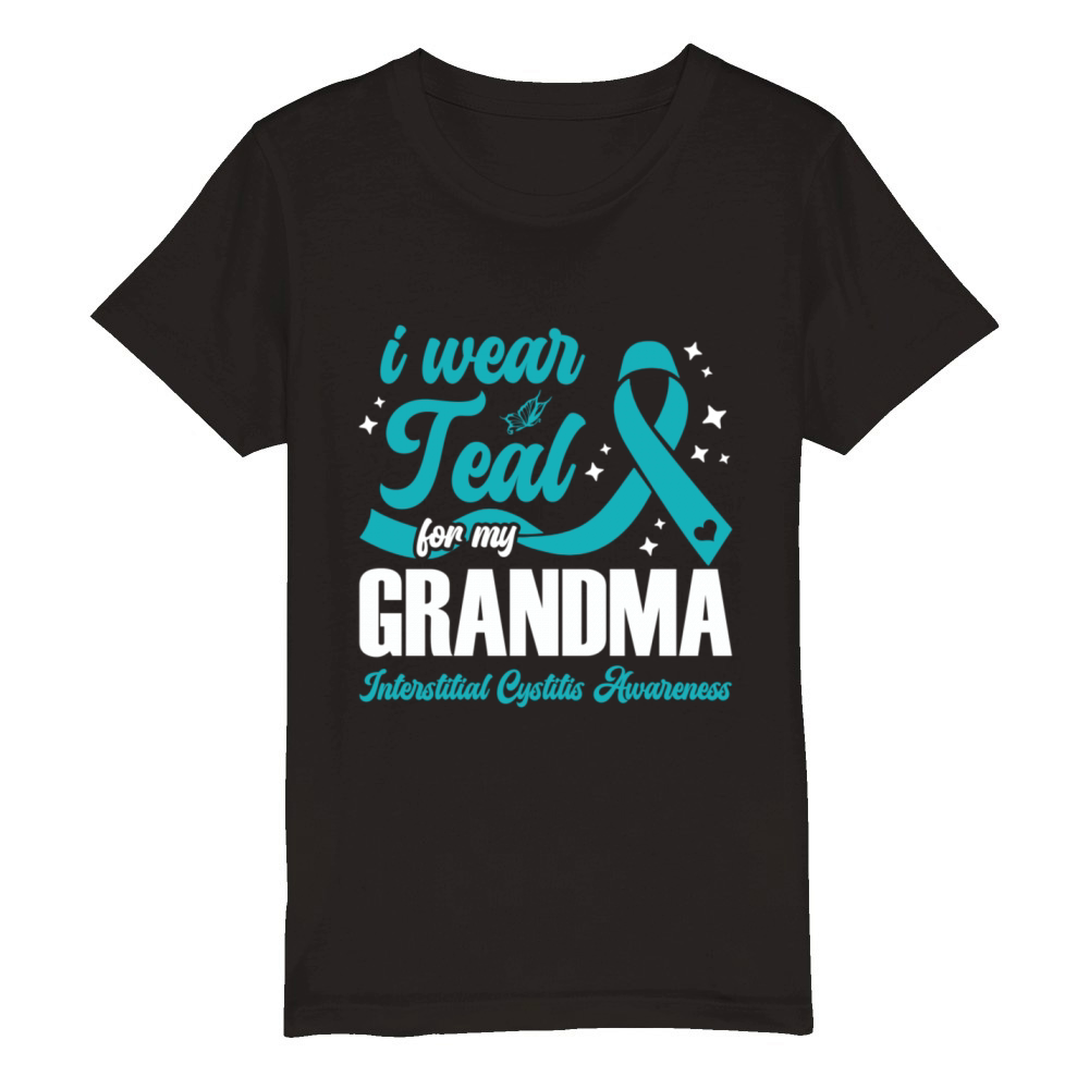 I Wear Teal For My Grandma Interstitial Cystitis Organic Kids Crewneck T-shirt