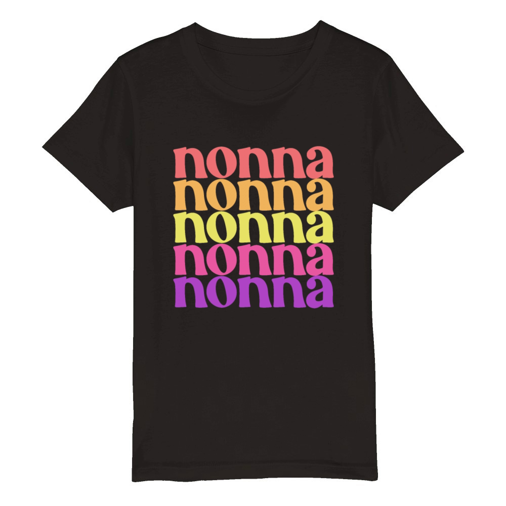 Nonna Mothers Day Italian Grandma Womens Nonna Organic Kids Crewneck T-shirt