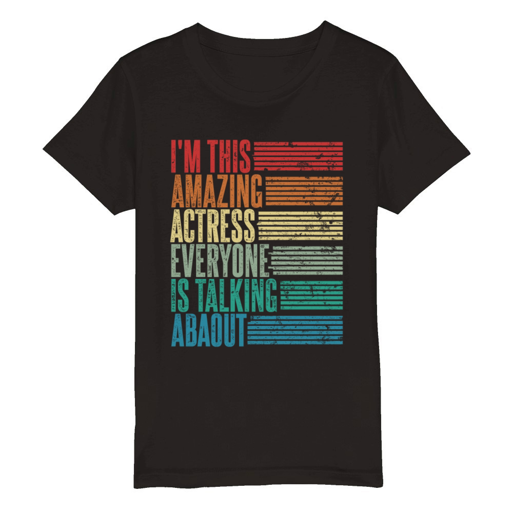 Vintage Actress Profession Gift Retro Organic Kids Crewneck T-shirt