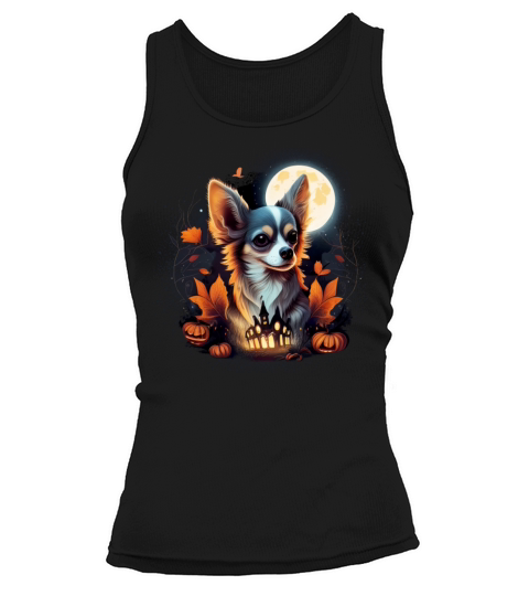 Chihuahua Halloween Costume - Scary Pumpkin Witch Tank top Woman