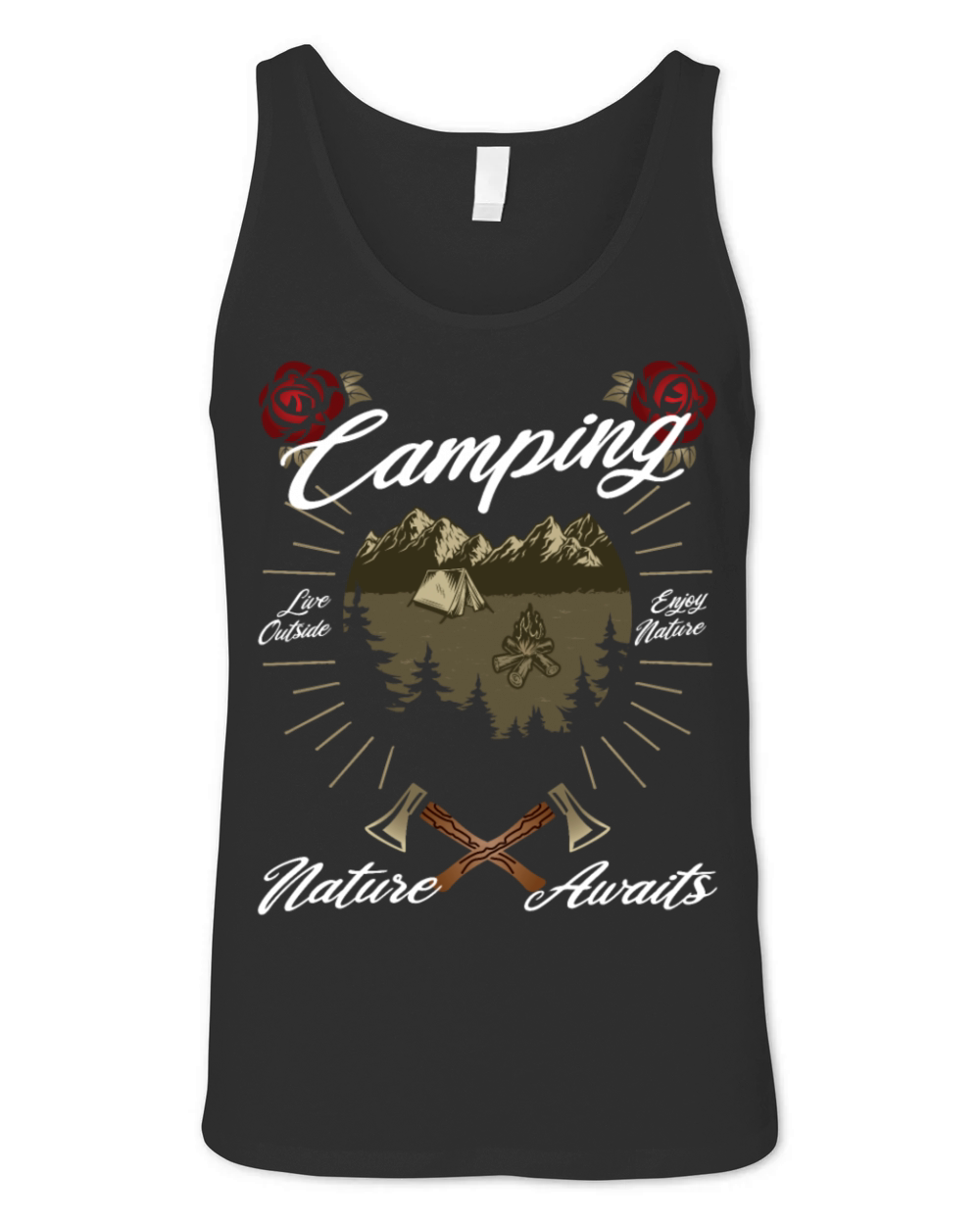 Camping vintage camper Unisex Jersey Tank