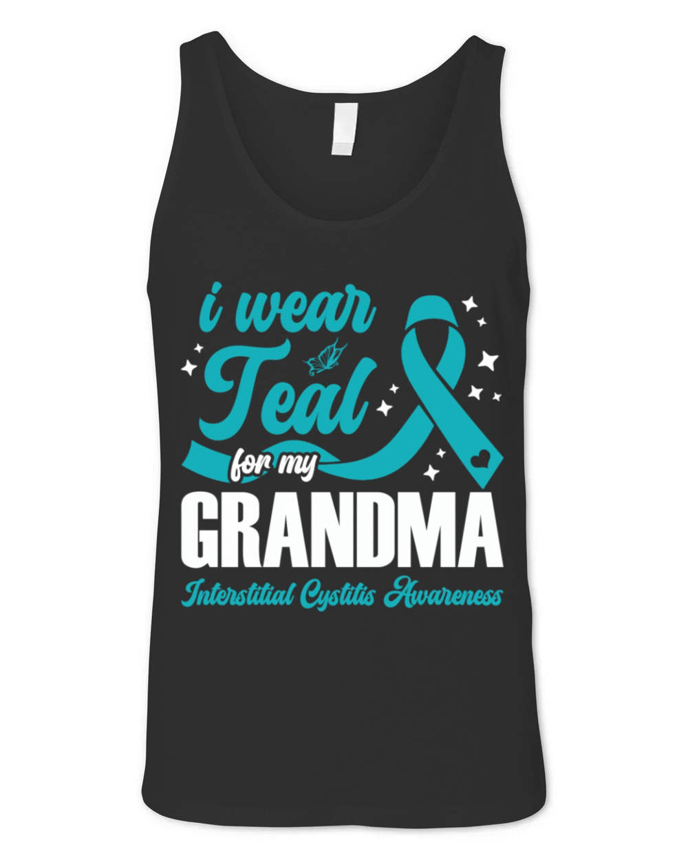 I Wear Teal For My Grandma Interstitial Cystitis Unisex Jersey Tank
