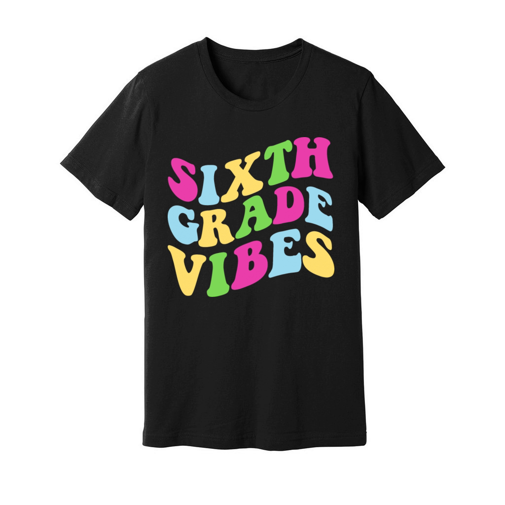 Groovy Sixth Grade Vibes Unisex Jersey Tee