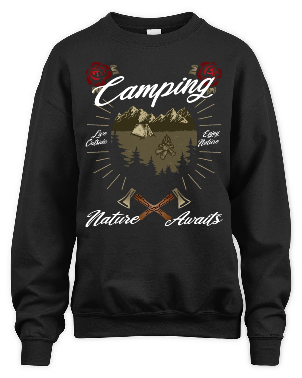 Camping vintage camper Unisex Premium Crewneck Sweatshirt