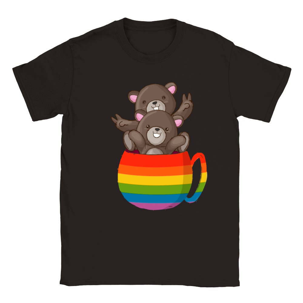 Bear Rainbow Flag Bears Cup Gay Pride Graphic Classic Kids Crewneck T-shirt