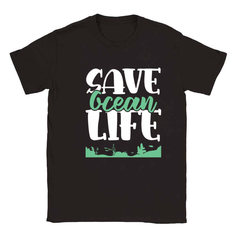 save the ocean life Classic Kids Crewneck T-shirt