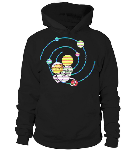 Cat on Orbit Vintage Hoodie Unisex