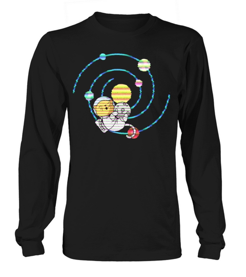 Cat on Orbit Vintage Long sleeved Unisex