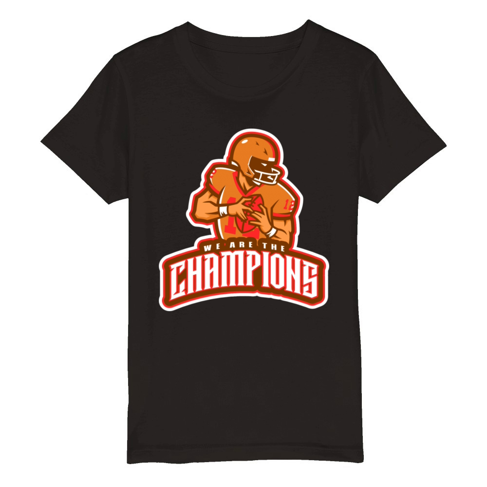 We Are The Champions American Football Sports Organic Kids Crewneck T-shirt