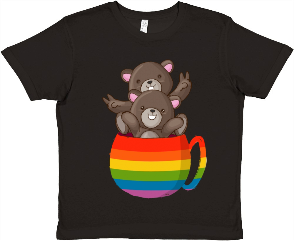Bear Rainbow Flag Bears Cup Gay Pride Graphic Premium Kids Crewneck T-shirt