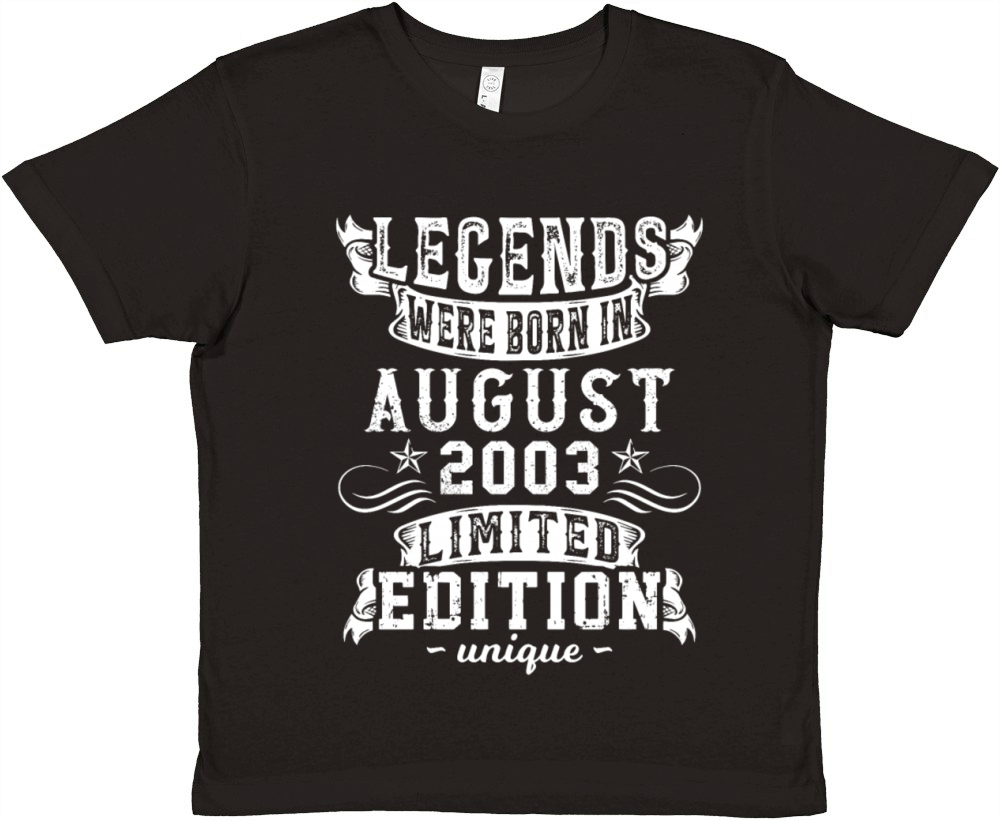Birthday August 2003 Year Limited Edition Vintage Premium Kids Crewneck T-shirt