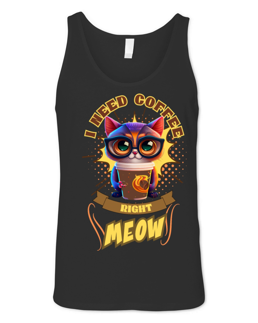 I need coffee right meow Unisex Jersey Tank