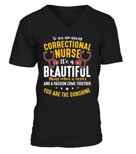 Correctional Nurse To An Amazing Prison Nurse V-Neck T-shirt