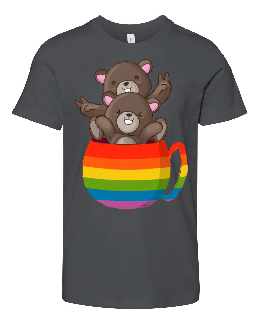 Bear Rainbow Flag Bears Cup Gay Pride Graphic Youth Unisex Jersey Tee