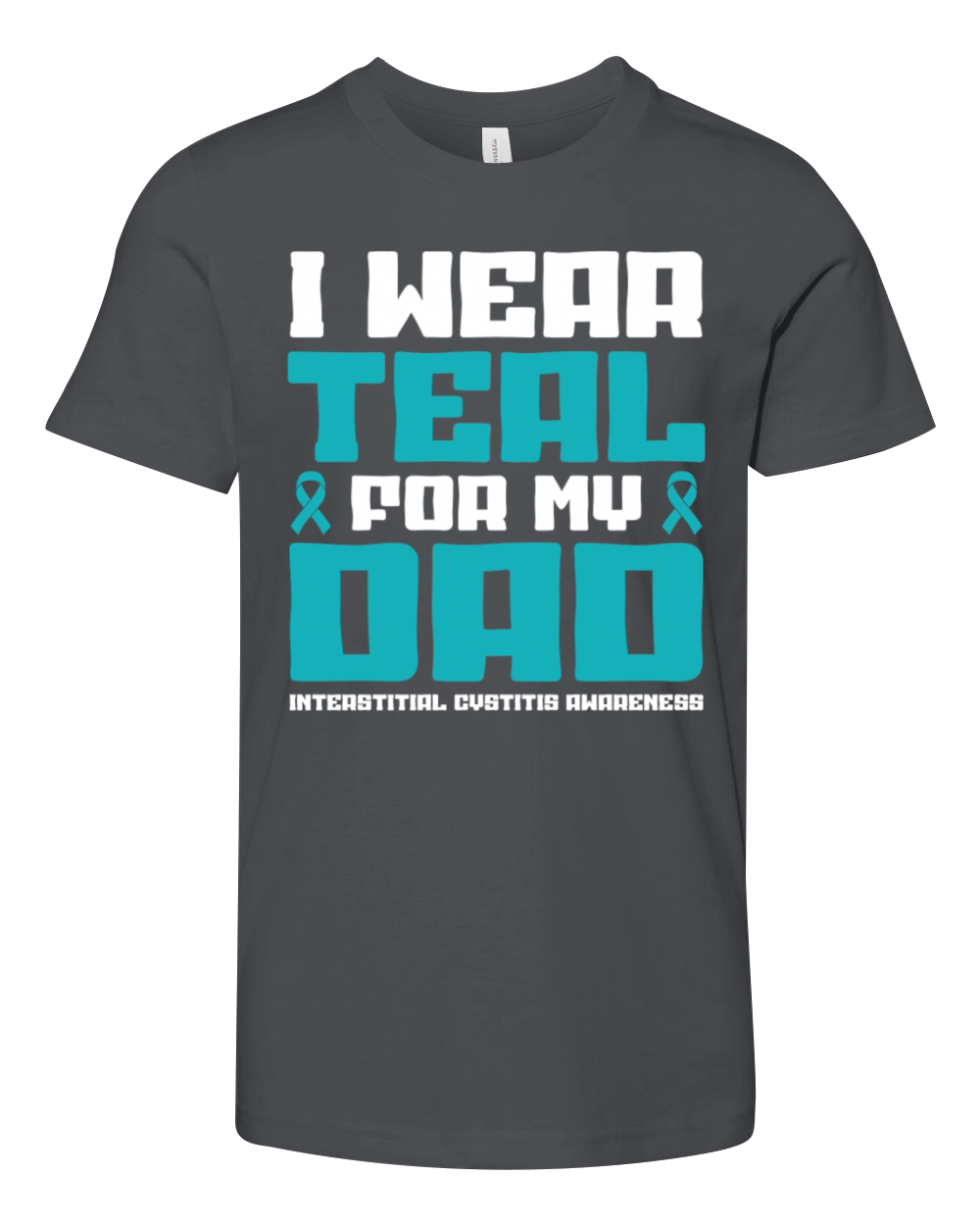 I Wear Teal For My Dad Interstitial Cystitis Youth Unisex Jersey Tee