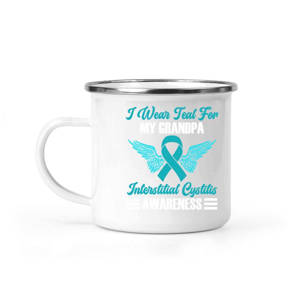 I Wear Teal For My Grandpa Interstitial Cystitis Camping Mug