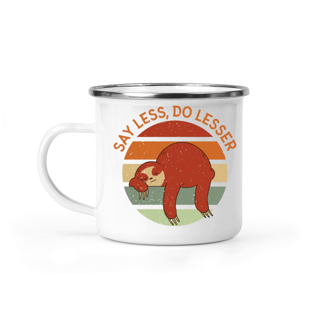 Retro Sloth Sunset Camping Mug