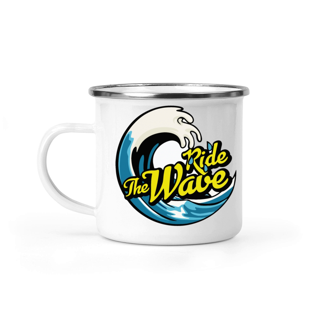 Ride the wave Beach Tropical Hello Summer Camping Mug