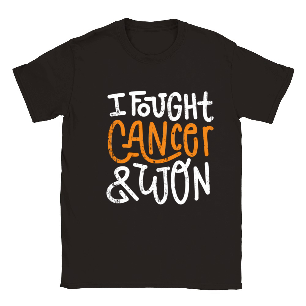Ney Cancer Fought Orange Ribbon Cancer Survivor Classic Kids Crewneck T-shirt