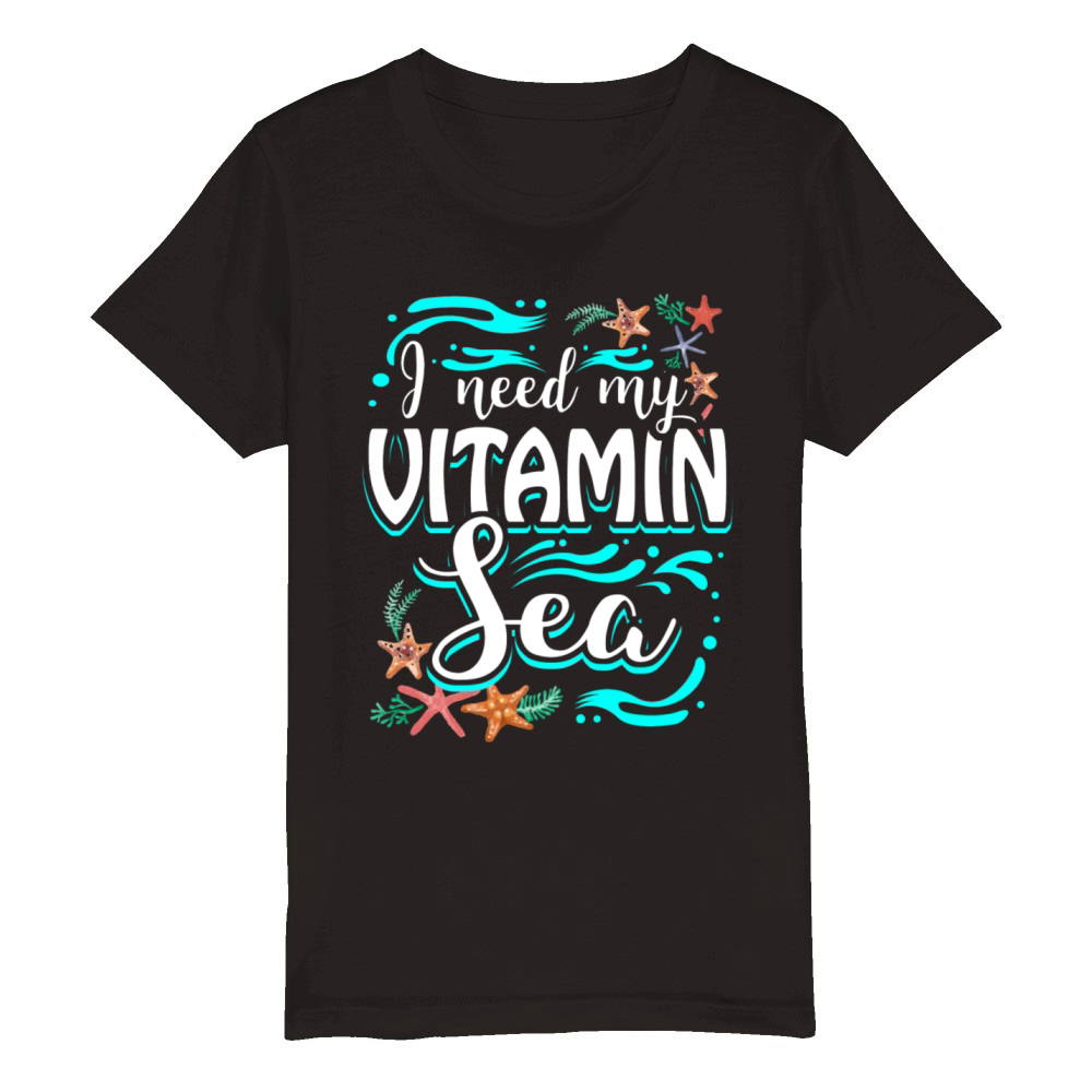 I Need My Vitamin Sea Organic Kids Crewneck T-shirt