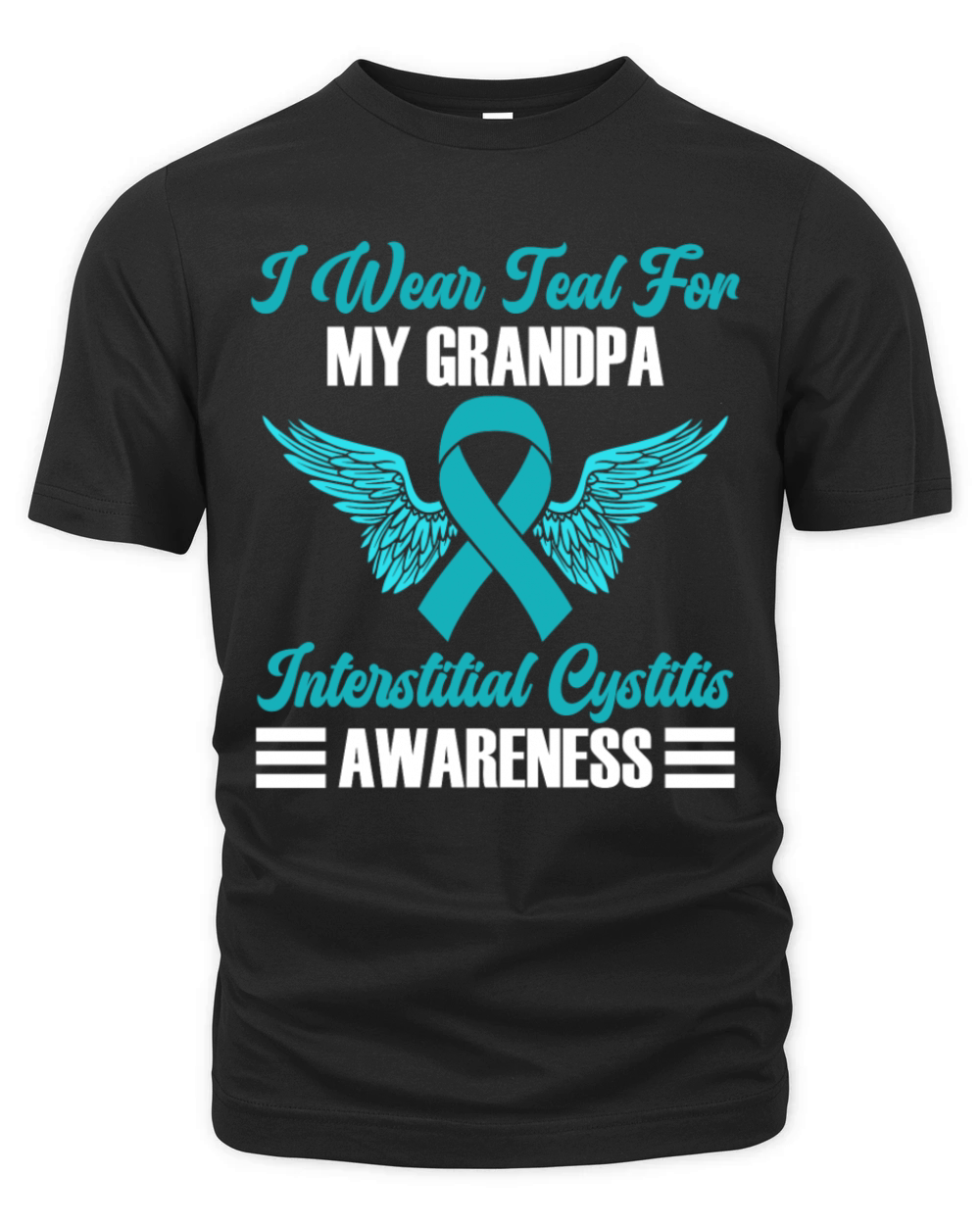I Wear Teal For My Grandpa Interstitial Cystitis Organic Unisex T-shirt