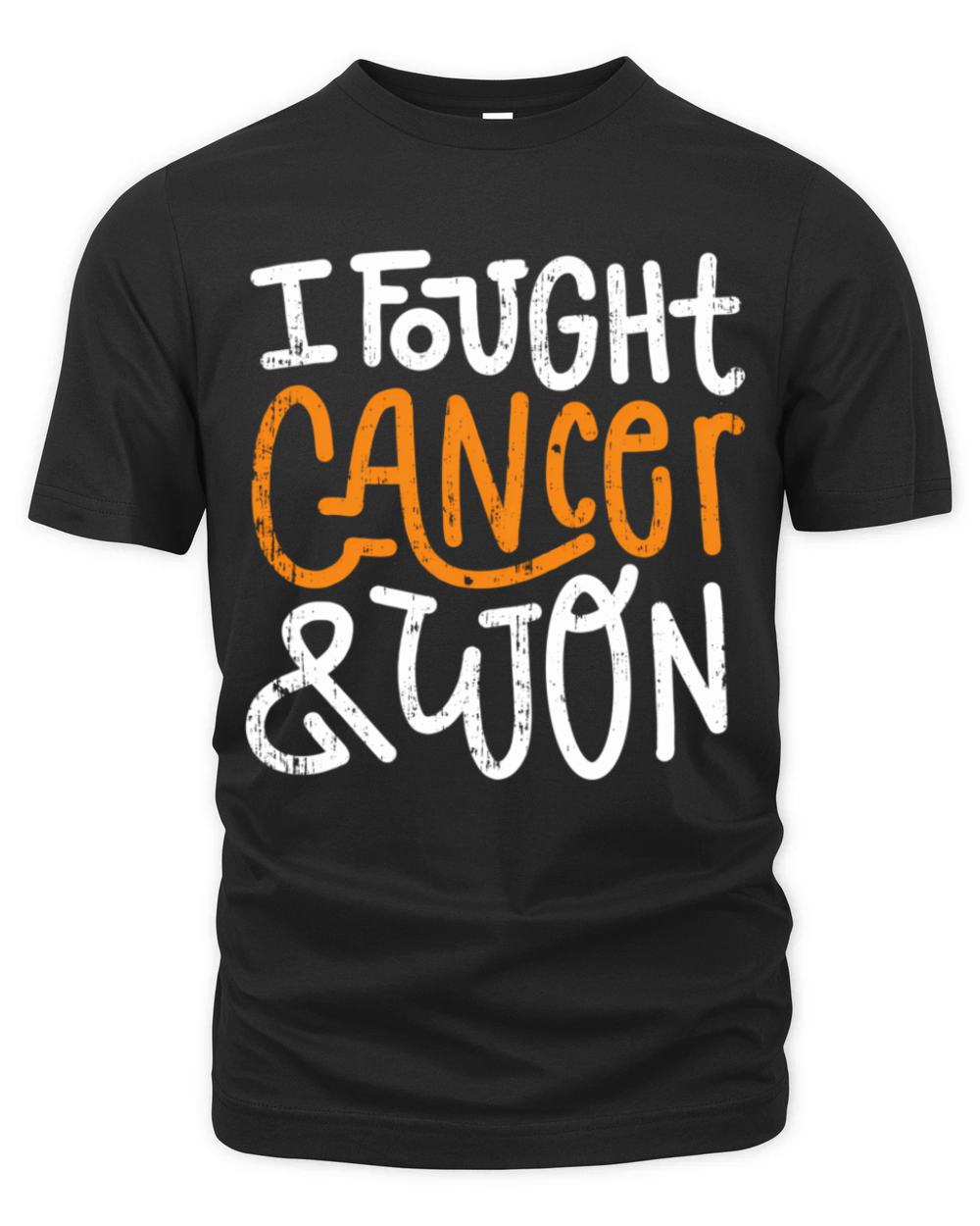 Ney Cancer Fought Orange Ribbon Cancer Survivor Organic Unisex T-shirt