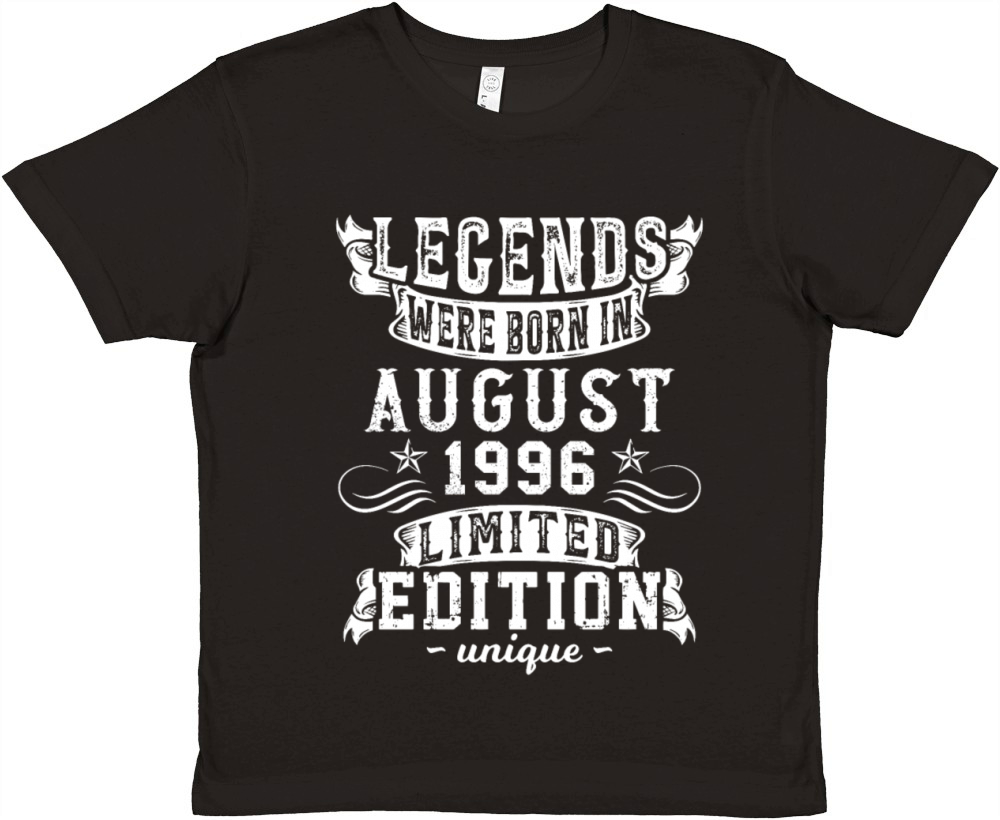 Birthday August 1996 Year Limited Edition Vintage Premium Kids Crewneck T-shirt