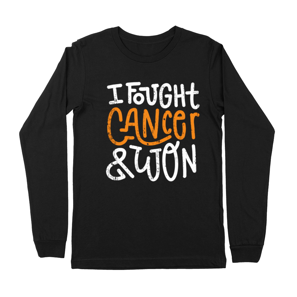 Ney Cancer Fought Orange Ribbon Cancer Survivor Premium Long Sleeve