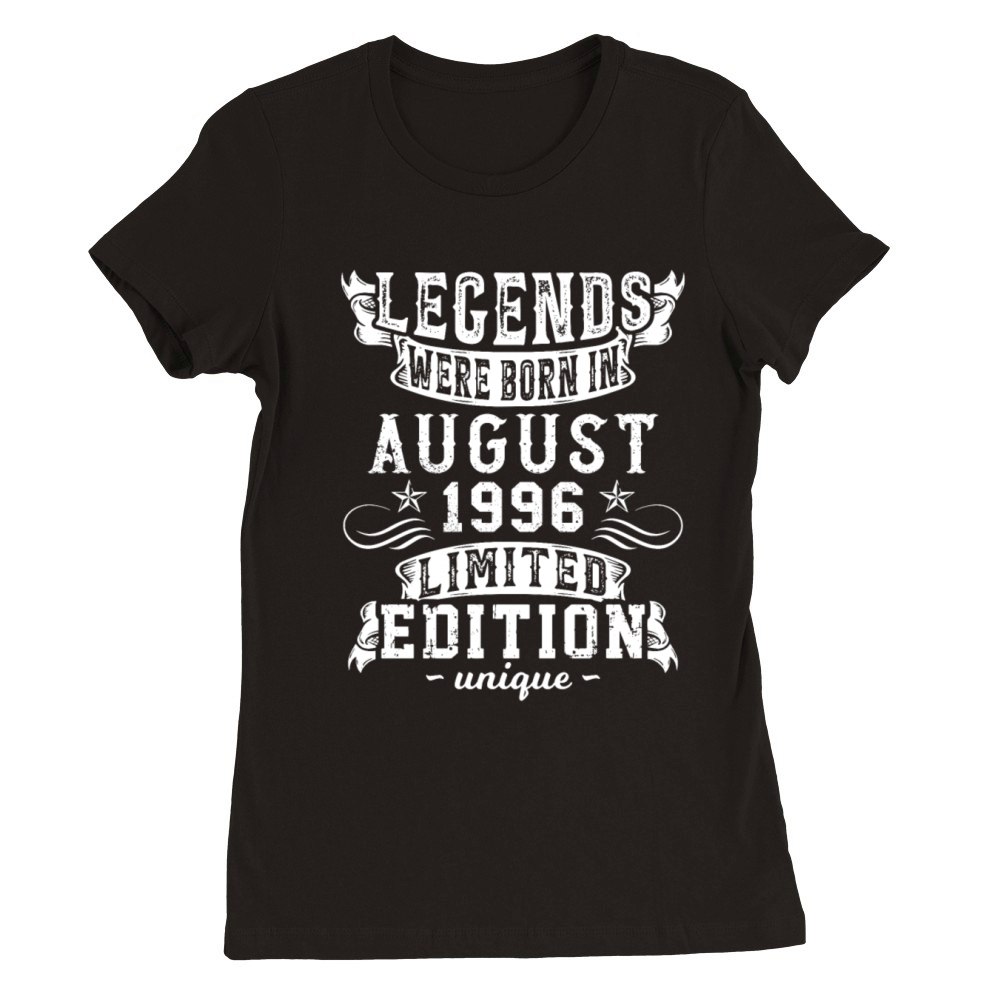Birthday August 1996 Year Limited Edition Vintage Premium Womens Crewneck T-shirt